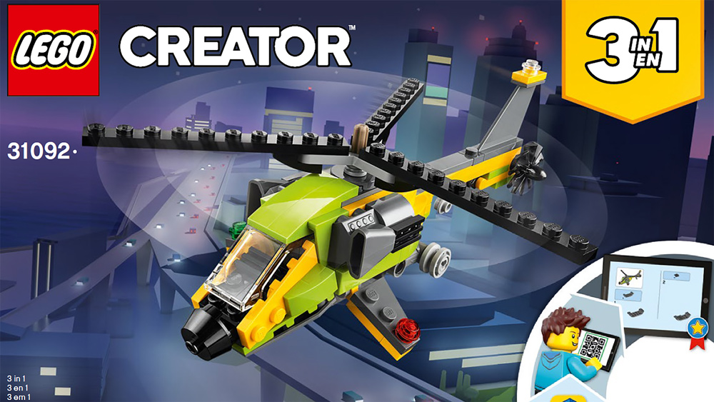 How-To LEGO Creators 3 in 1 Speed Build 31092 – The Helicopter (Build 1)